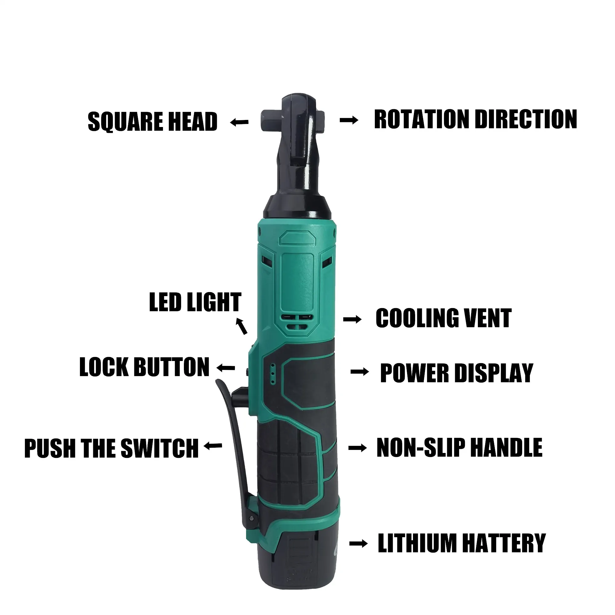 Dinlix 12v rechargeable battery cordless ratchet
