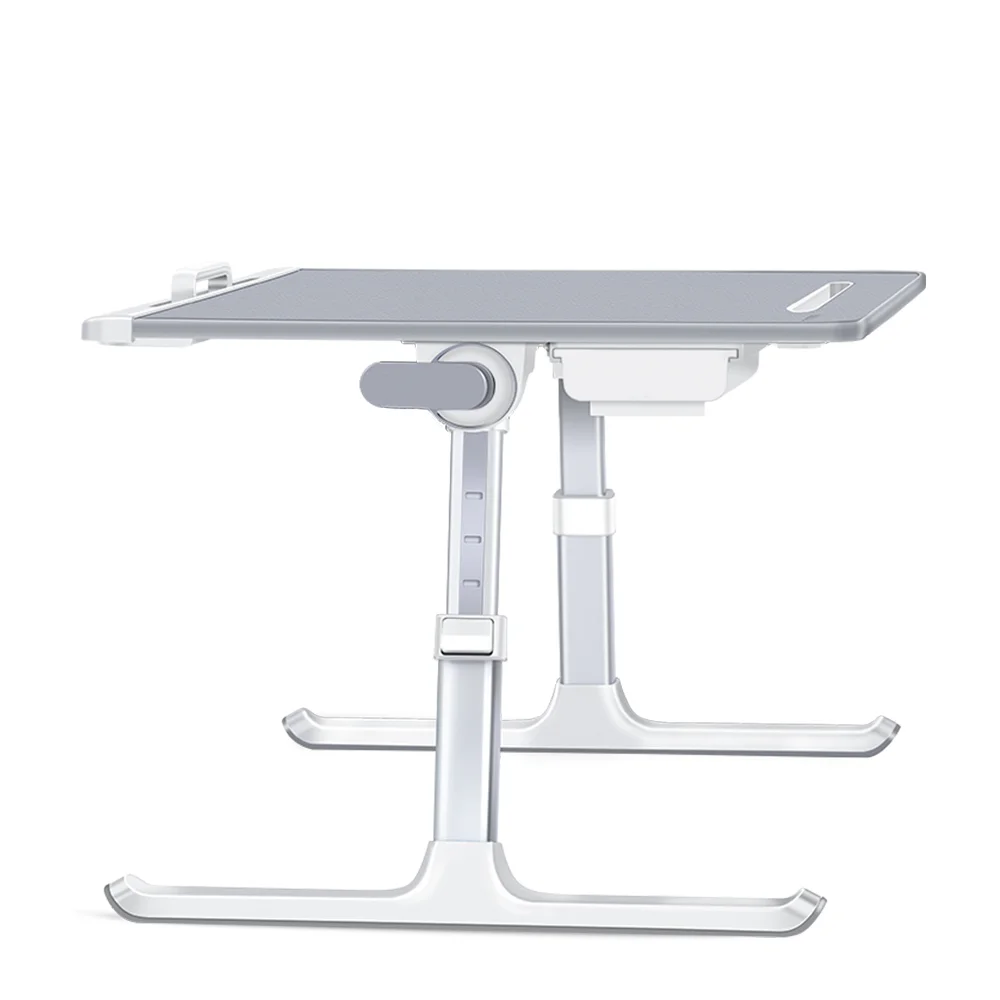 SAIJI ergonomic adjustable foldable portable pillow laptop bed tray table 17 inch computer desks with drawer phone tablet stand