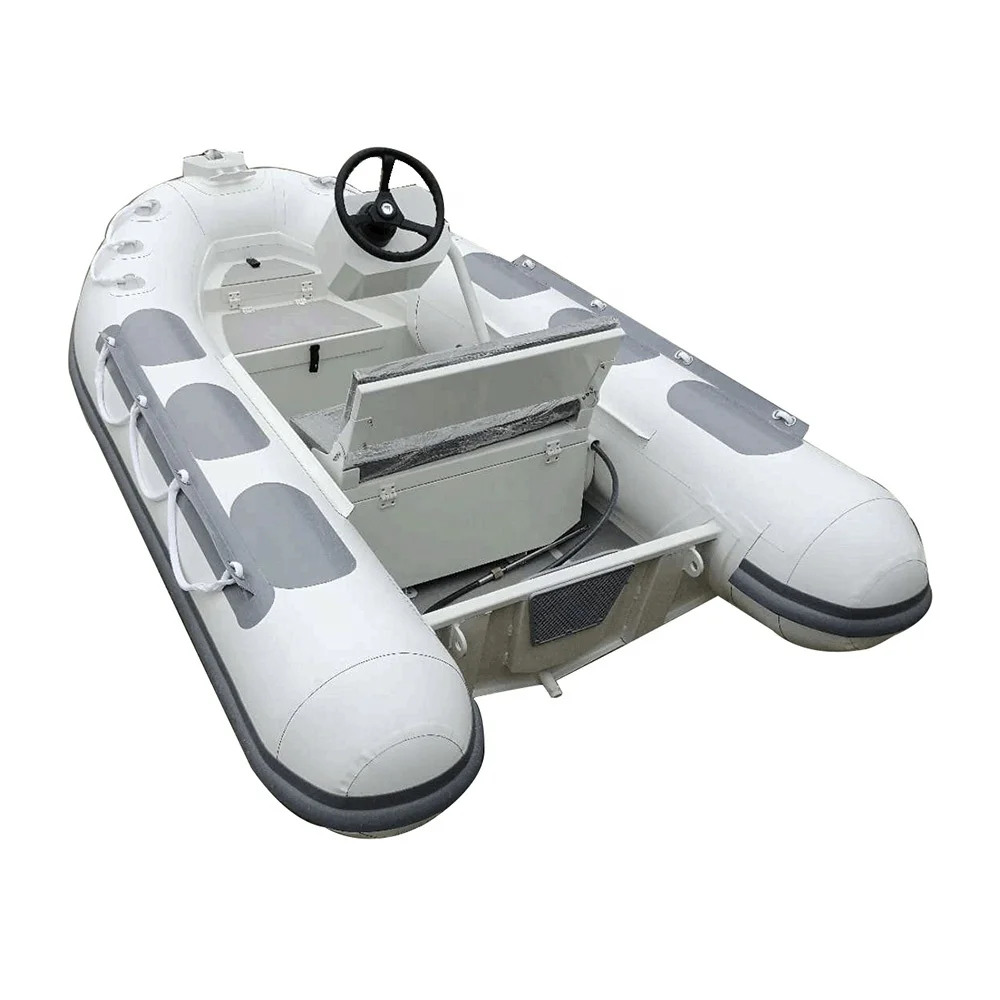 11 foot 3.2m aluminum semi-rigid inflatable hypalon rib boat with steering wheel console