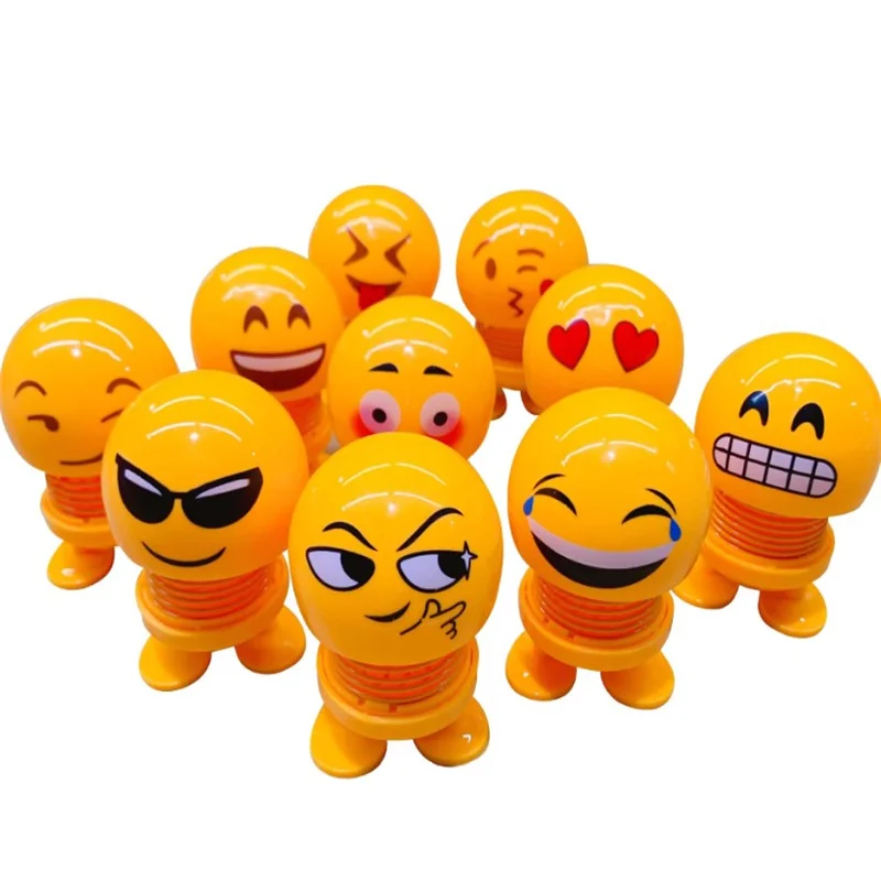 Funny Decoration Accessories Shining Shaking Head Spring Dancing Dolls Shaking Head spring doll toy mini Toy