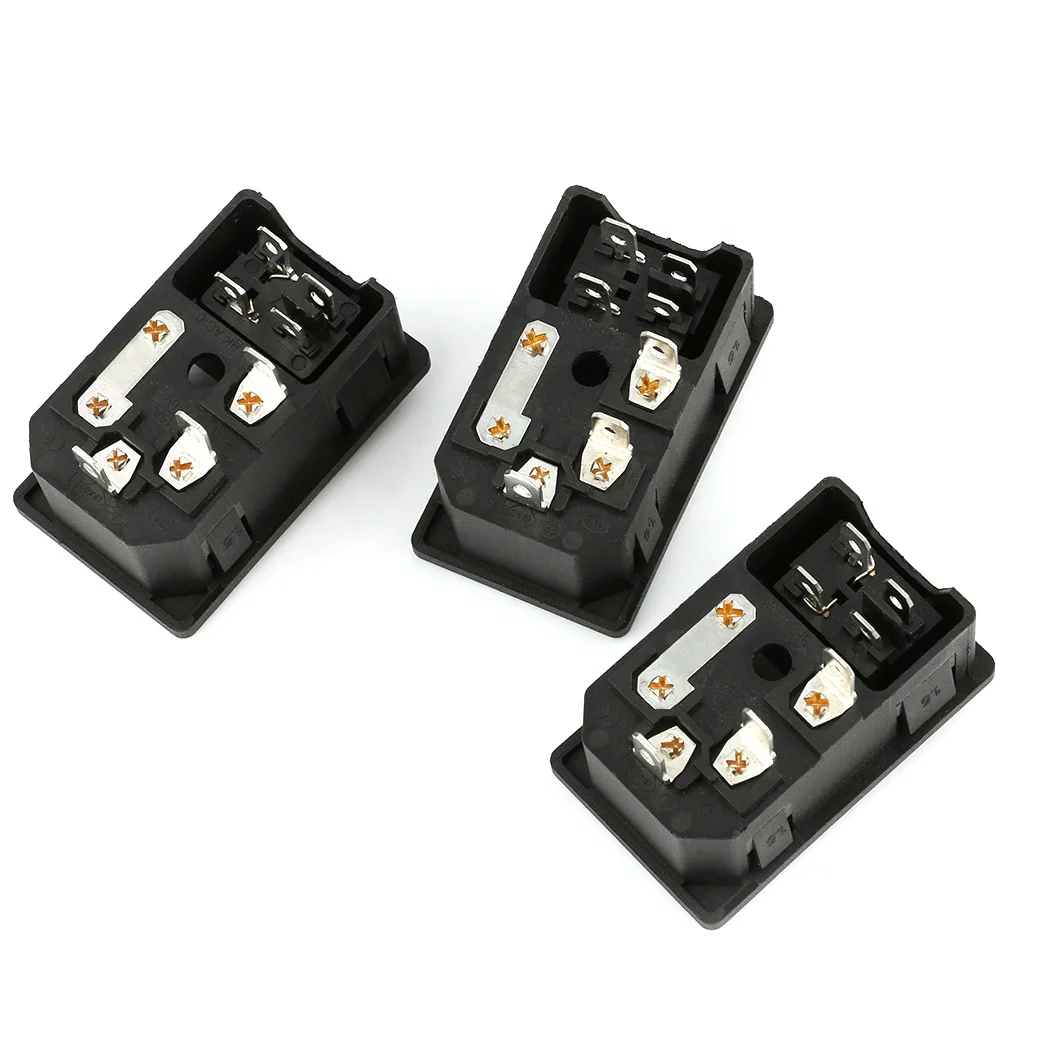 AC-019 C14 Ac Inlet Power Plug Socket 7 pins Led Rocker Switch AC Power Socket Pcb