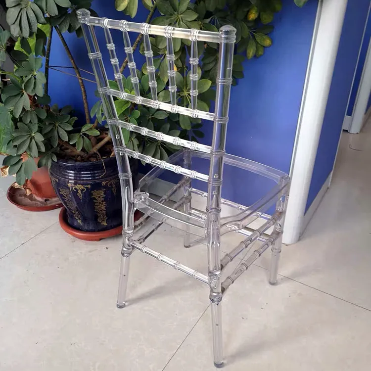 Modern Wholesale Transparent Crystal Hotel Banquet Napoleon Plastic Acrylic Tiffany Wedding Clear Chiavari Chair for Events