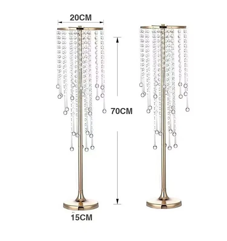 Customized Acrylic Gold Metal Candelabra Centerpieces Flower Tablebackdrop Stand Road Lead Wedding Party Indoor Decoration Props