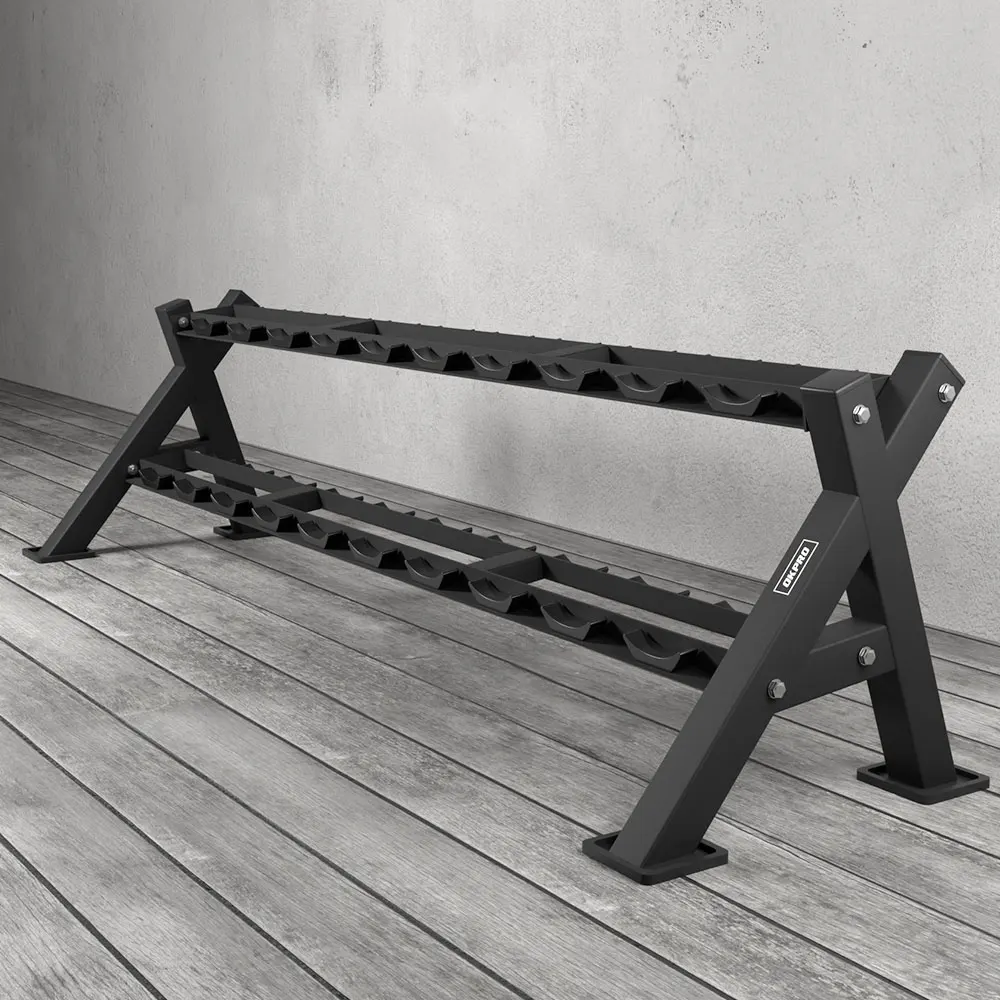 OKPRO Manufacturer New Design Gym Fitness Equipment Commercial 10 Pair 2 Tier Dumbbell Rack