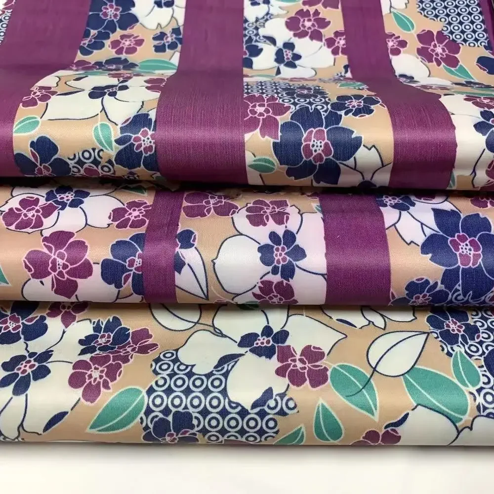 Versatile 190T Taffeta Precisely Transfer Printing White PVC Coating  Fabric with WR for Rainwear/Raincoat/Poncho