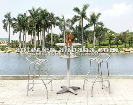 Contemporary design outdoor furniture Open-air restaurants Aluminum stainless steel round casual table