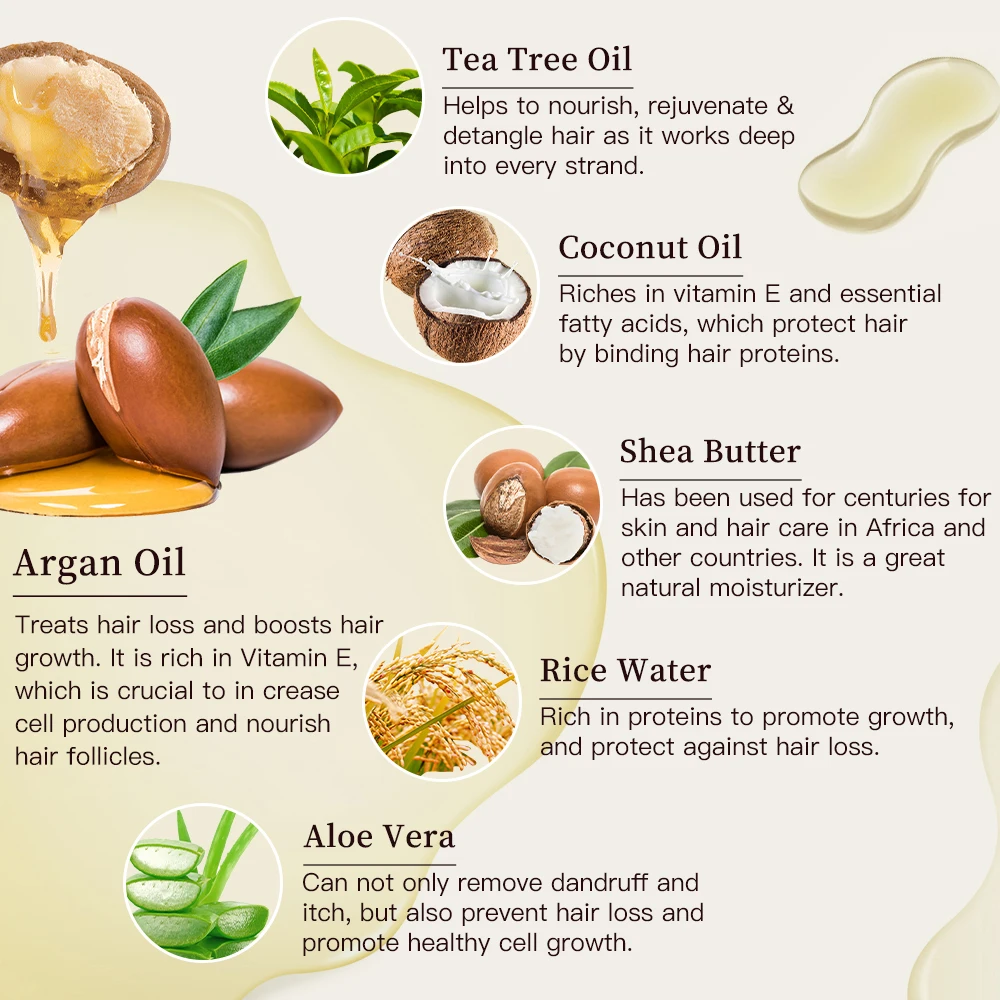 Shampoo wholesale sulfate free tea tree rice water shampoo and conditioner hair keratin argan oil hari growth oil private label
