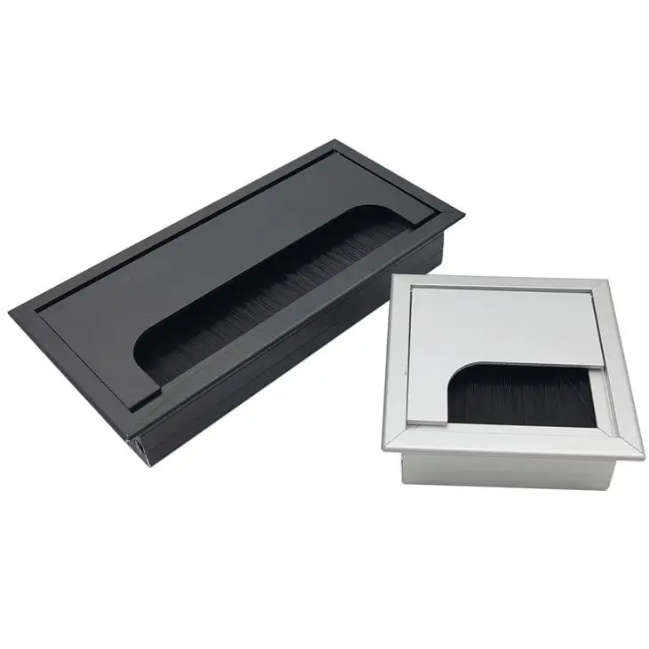 Zinc alloy material furniture cable box grommet chrome desk cable grommet