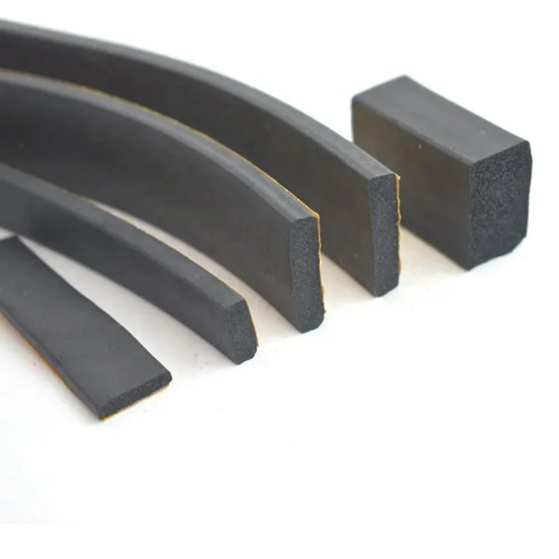 Square shape Adhesive EPDM foam rubber sealing strip for cabinets