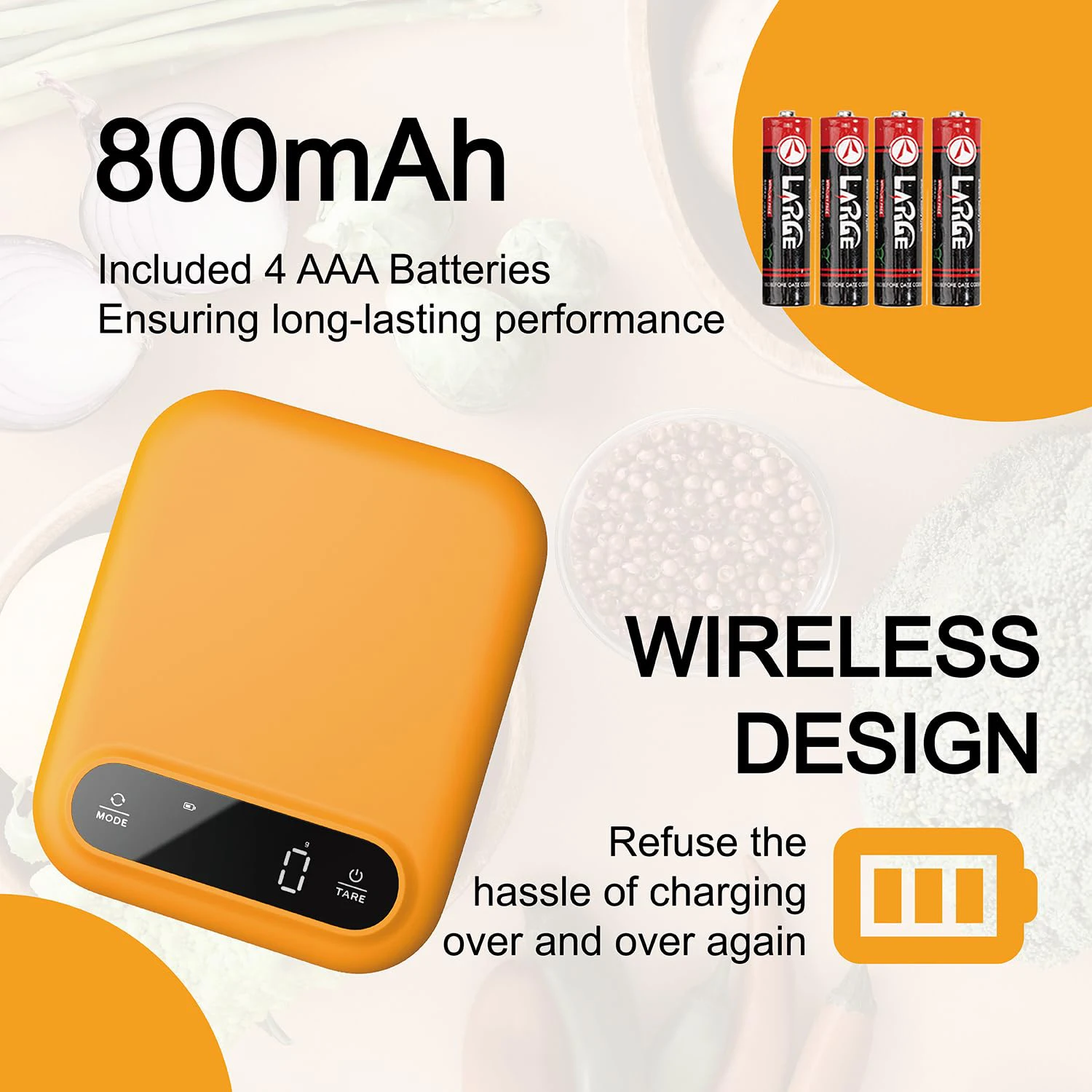 2024 Hot Selling Household Digital Kitchen Food Scale 5KgX1g LED Display Tare Function for Small Space Weight Measuring