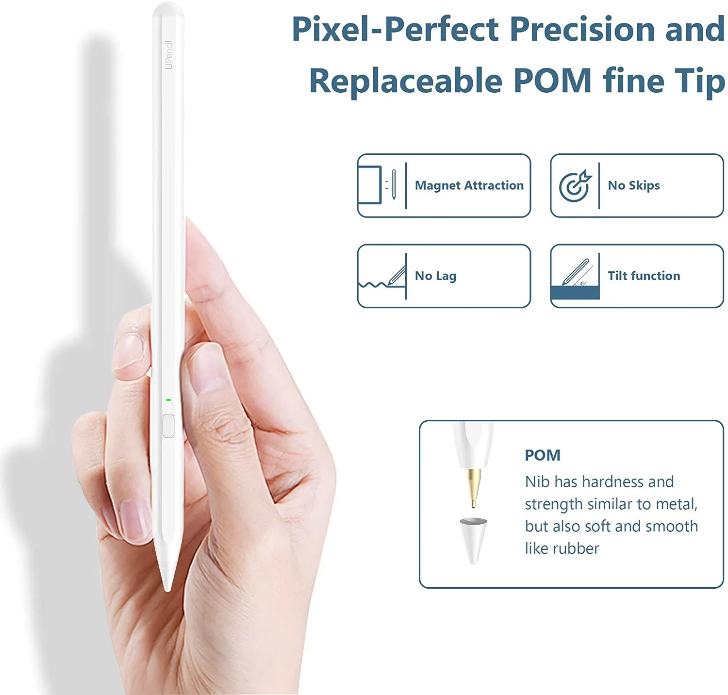 Universal custom logo aluminum metal high sensitive tablet capacitive active magnetic stylus touch pen