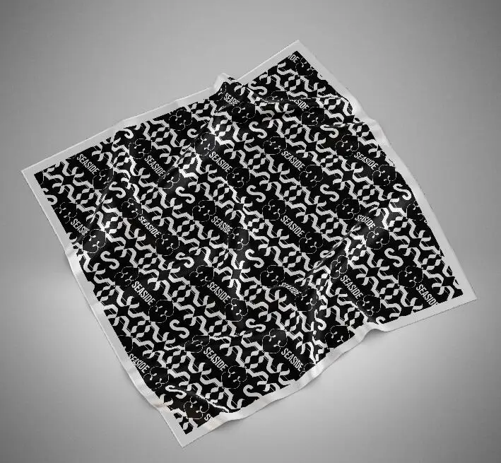 Custom size scarf 100% silk satin custom print logo silk bandana