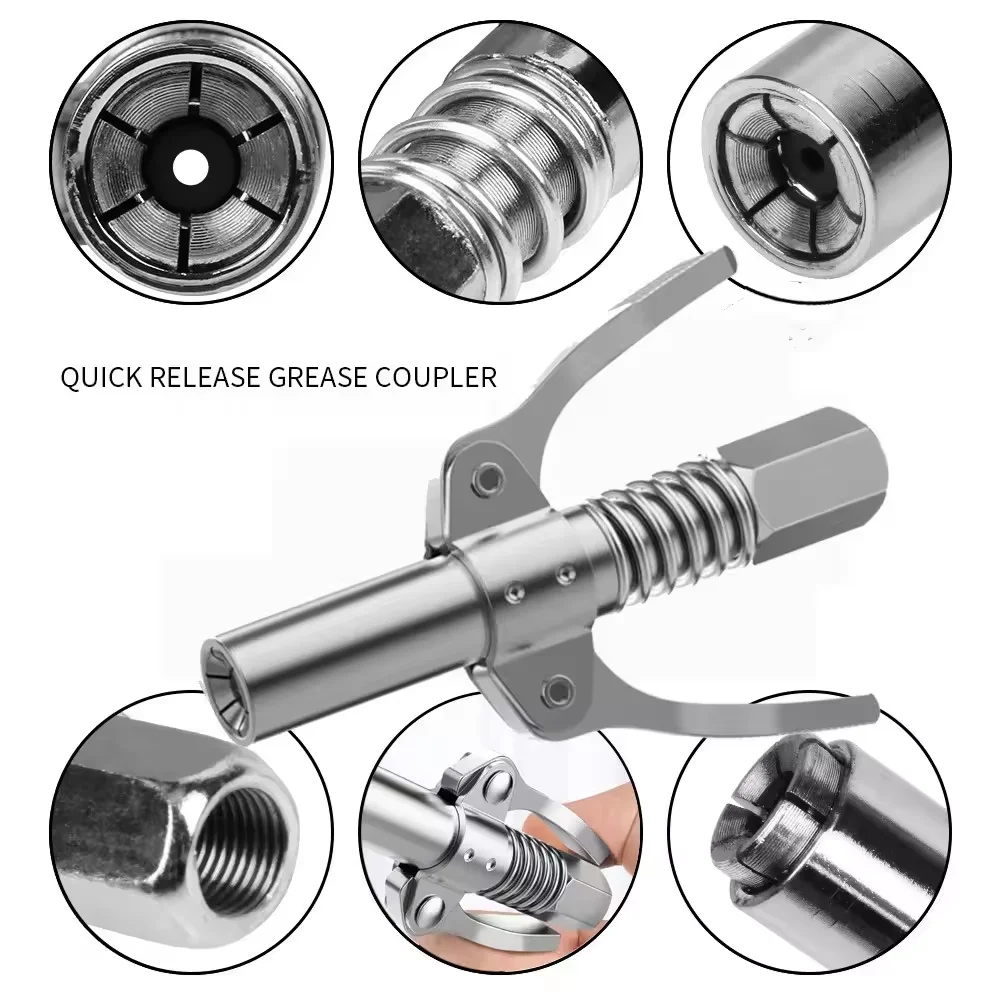 Grease gun nozzle locking clamp type high-pressure oil nozzle hand grease gun double handle Coupler