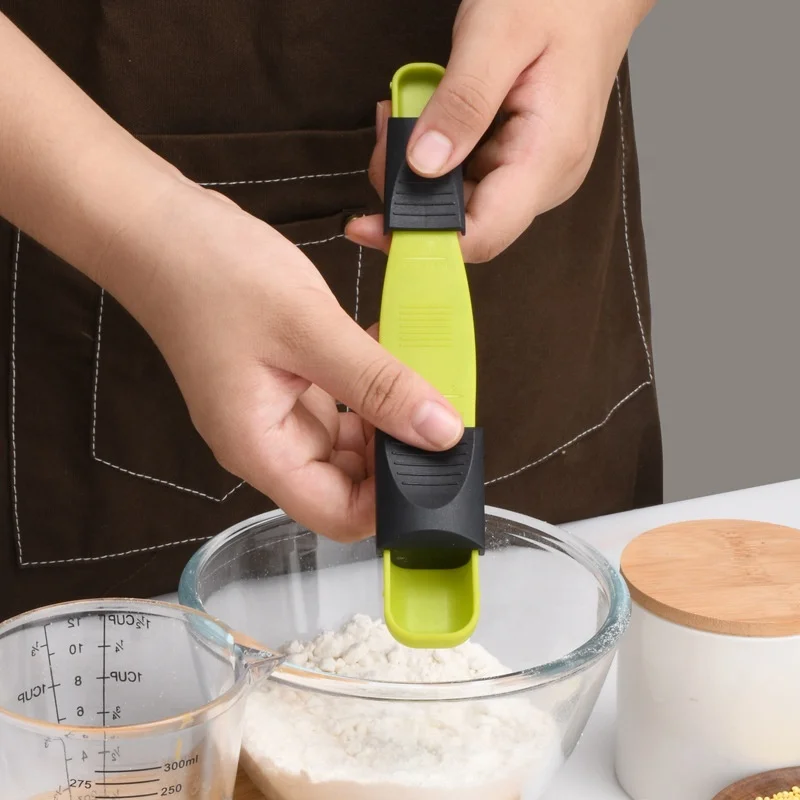 kitchen tool Plastic digital measuring spoon with double  sided adjustable eight-speed scale measuring spoon