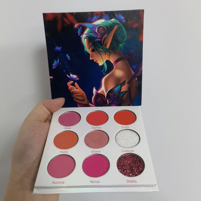 Private Label Vegan Eye Shadow Palette High Pigment Matte Shimmer Glitter Color Shades Waterproof Powder Eyeshadow Custom Logo