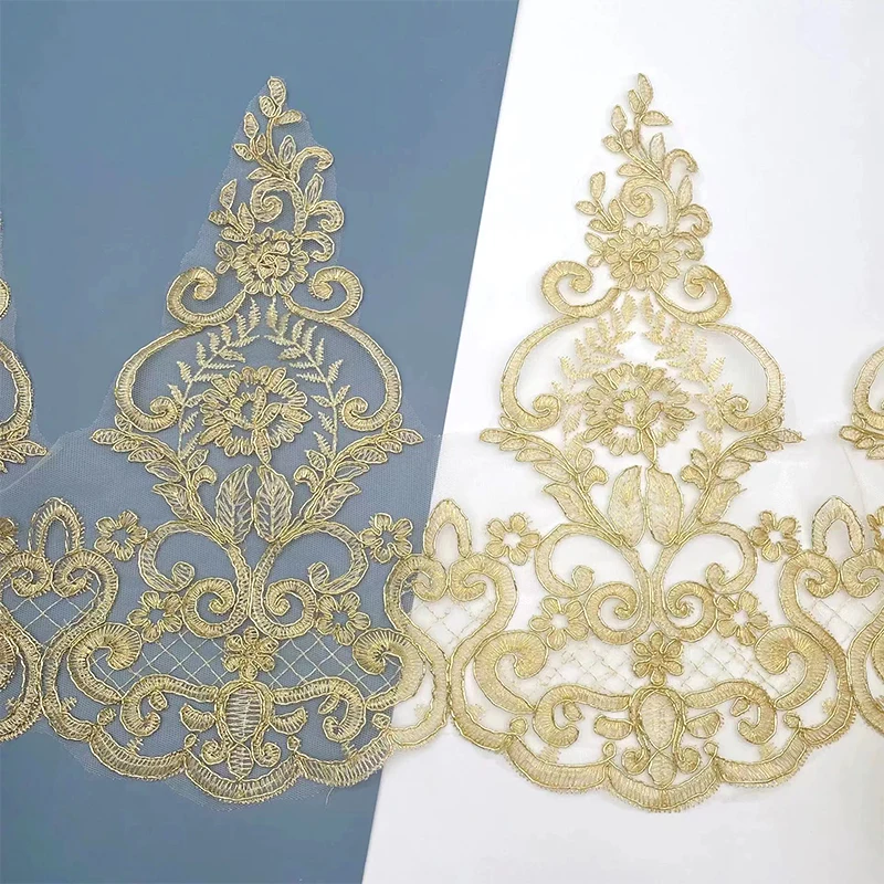 hot sale africa embroidered gold and silver border lace trim tassel braid lace trimming