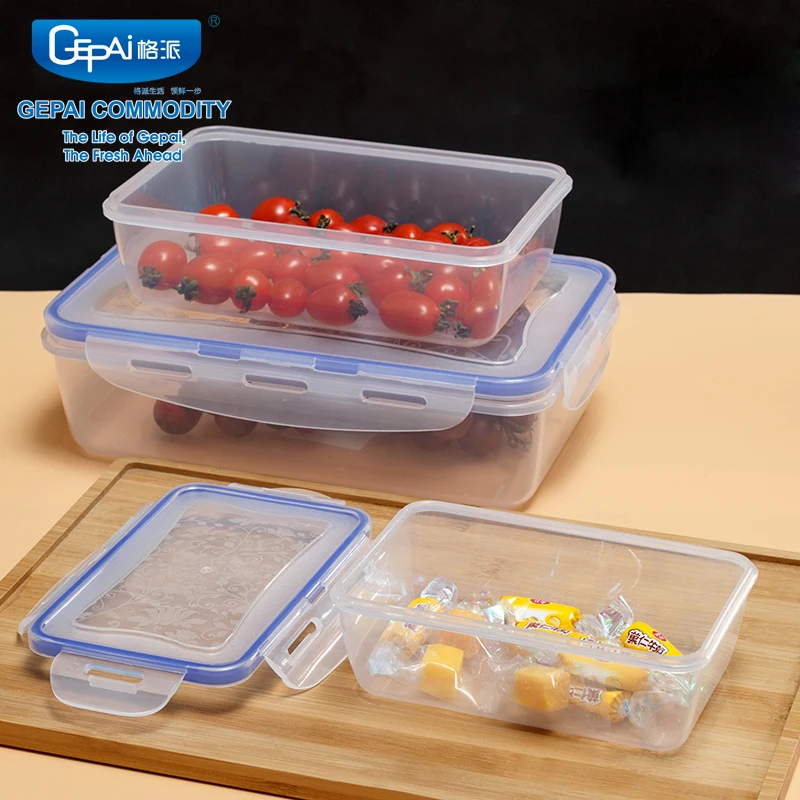 400ML Airtight Microwave-Ready Rectangular Plastic Food Storage Container Lid Take-Away Disposable Plastic Packaging Containers