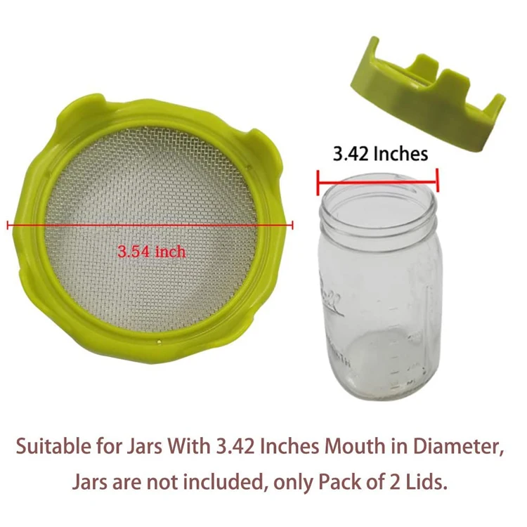 Yuming Easy Rinse & Drain Plastic Sprouting Lids for Wide Mouth Mason Jars