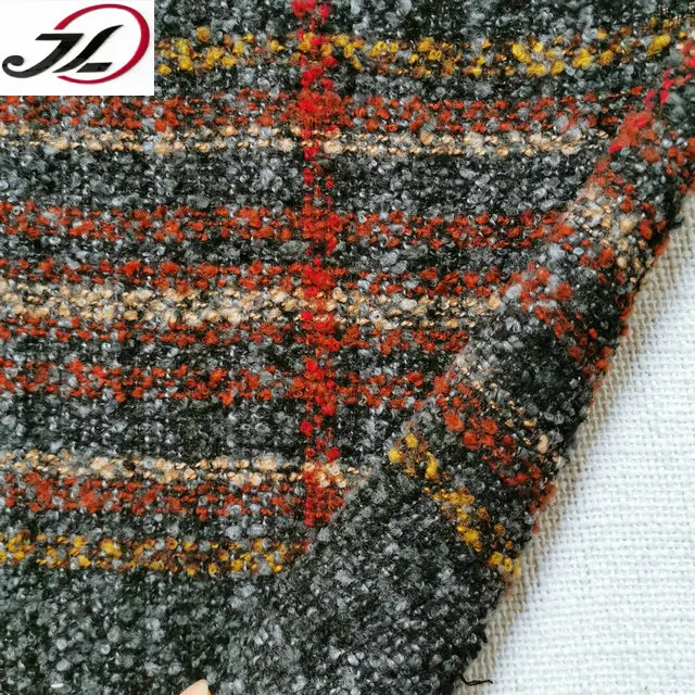 China manufacturer yarn dyed loop yarn tweed fabric for coat