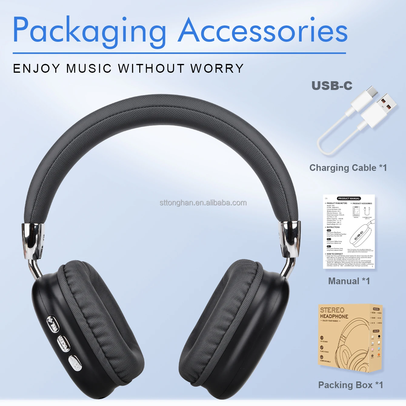 New Custom B36 Strong Bass Headphones Foldable Headset Wireless Headphones   HiFi Gaming Computer Headset With Microphone