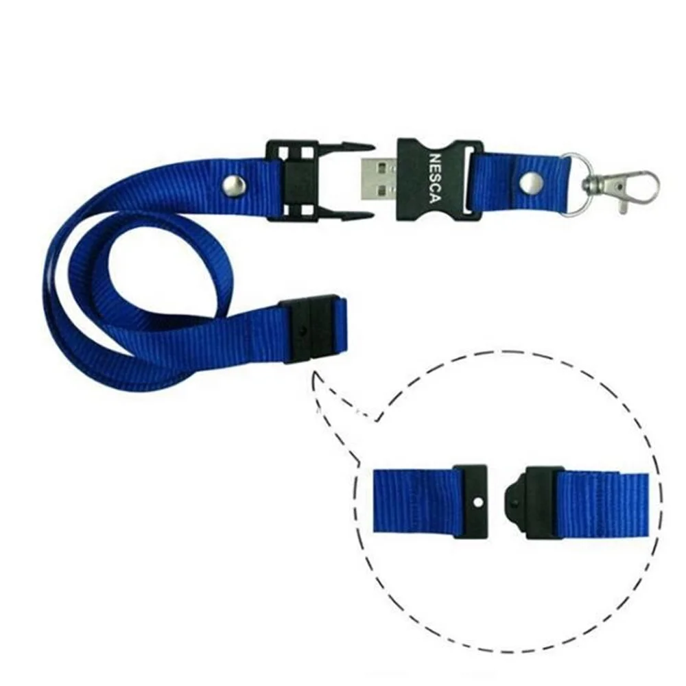 Wholesale Keychain Flash memory OEM 16GB 128GB Pendrive USB Flash Drive Custom Logo Printed Cheap Lanyard With ID Holder