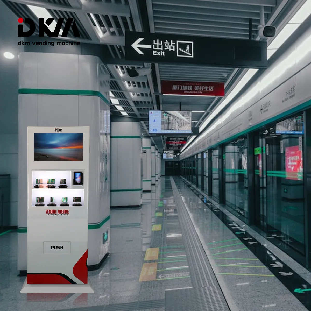 DKMVending Hot Selling Hd Lace Front Human Hair Wigs Pre Plucked Blond Kiosk Vend Nail Art Vending Machine