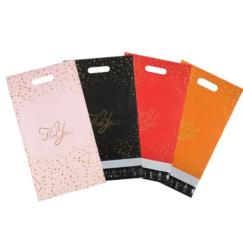 Bio Pink Thank You Mailer Bag 10x13 Custom Logo Clothing Courier Shipping Package Mailing Bags Poly Mailers with Handle