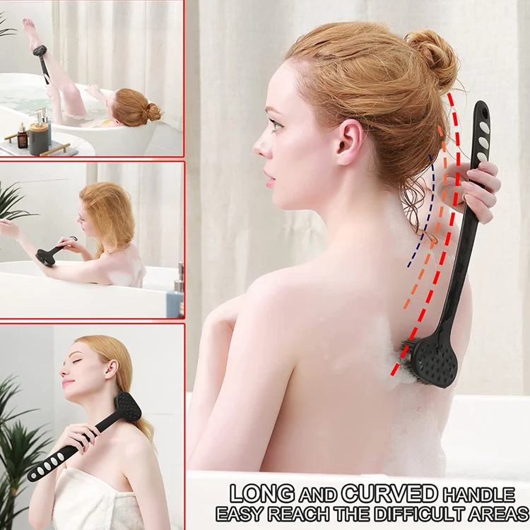 Модная Новая мягкая щетка с длинной ручкой для ванны и душа нейлоновый подвесной скребок тела из ПЭТ пластиковый массажер инструмент