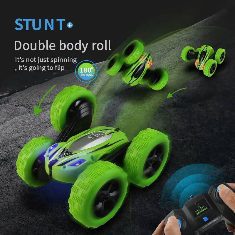 SINC002 Ferngesteuertes Auto 360 Degree Friction Cars Radio Control Vehicle Rotating Light Toy Led 4Wd Rc Stunt Car Double Side