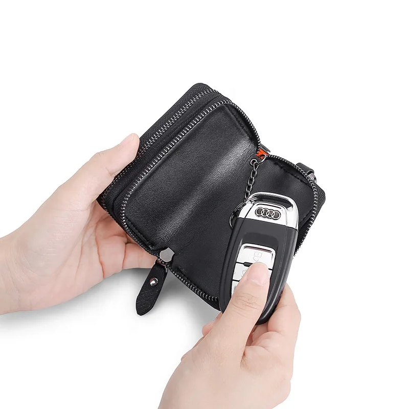 New Design Gift Men Women Genuine Leather Smart Car Key Organizer Holder  KeyChain Case Key Wallet