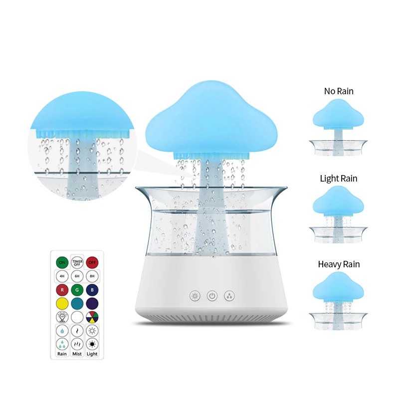 Factory wholesale rain cloud humidifier mushroom private mold beautiful cute mini humidifier essential oil diffuser