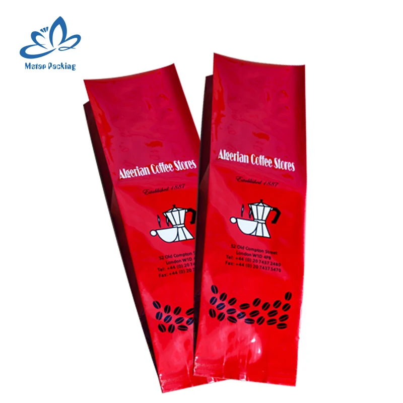 Custom Printed 250g 12oz Resealable Ziplock Black Aluminum Foil Empty Side Gusset Coffee Beans Packaging Bag with Valve