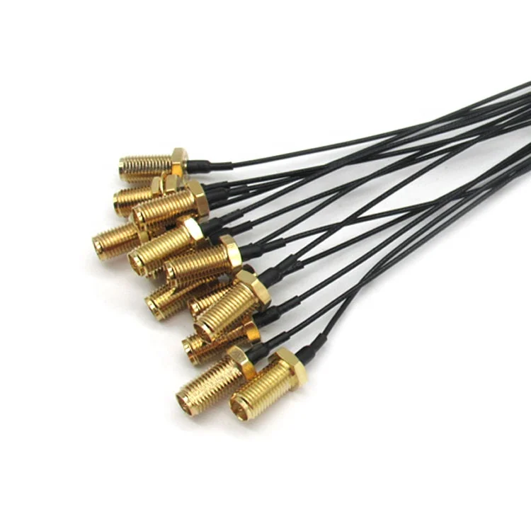 MMCX Elbow to SMA Female Adapter High-Frequency Antenna Coaxial Cable RG137/178 Silver Plated Signal Wire