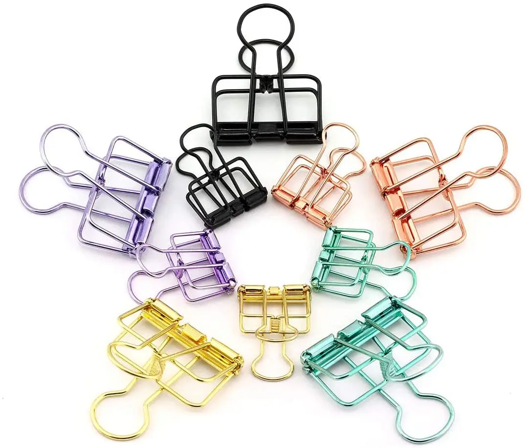 Stainless Steel Paper Clamps for Office Supplies School Personal Document Organizing Metallic Paper 51mm Binder Clips