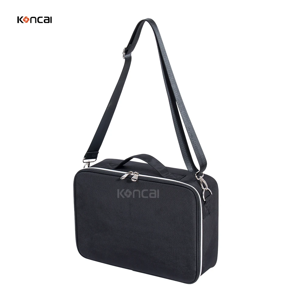 KONCAI Travel Handle Zipper Cosmetic Bag CaseToiletry Vanity Beauty Makeup Box Pouch with Compartment Makeup Suitcase