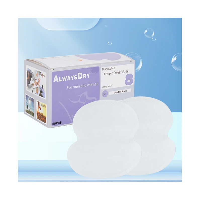 40pcs ultra-thin underarm sweat-absorbing sticker invisible anti-perspirant sticker polymer mint silver ion