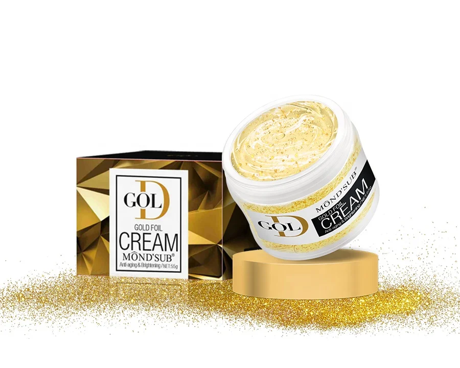 Private label Anti-aging wrinkle facial fresh beauty 24k gold foil cream golden pearl whitening cream
