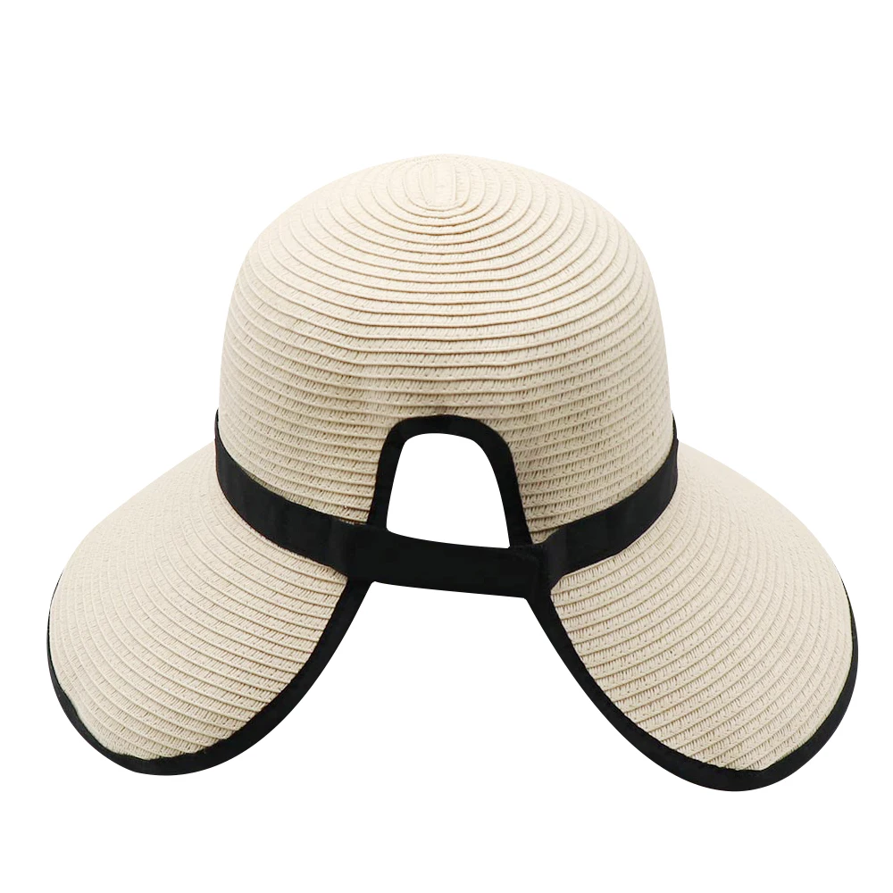Custom Panama Shape Summer Cowboy Hats Blank Paper Straw Cowboy Hats for Women