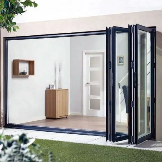 Modern Folding and Bifold Doors with Glass Thermal Insulation and Waterproof Features