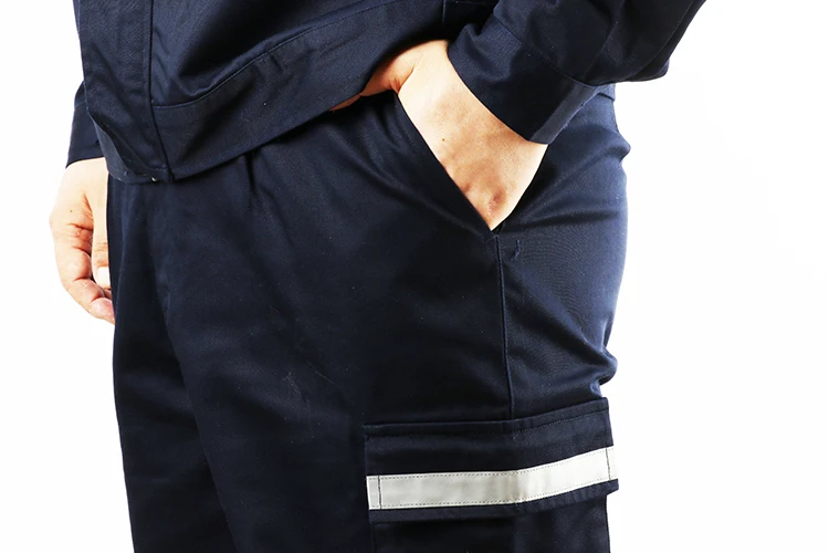 Hi vis European Cotton Twill Double Knee Mens Work Pants with multpockets