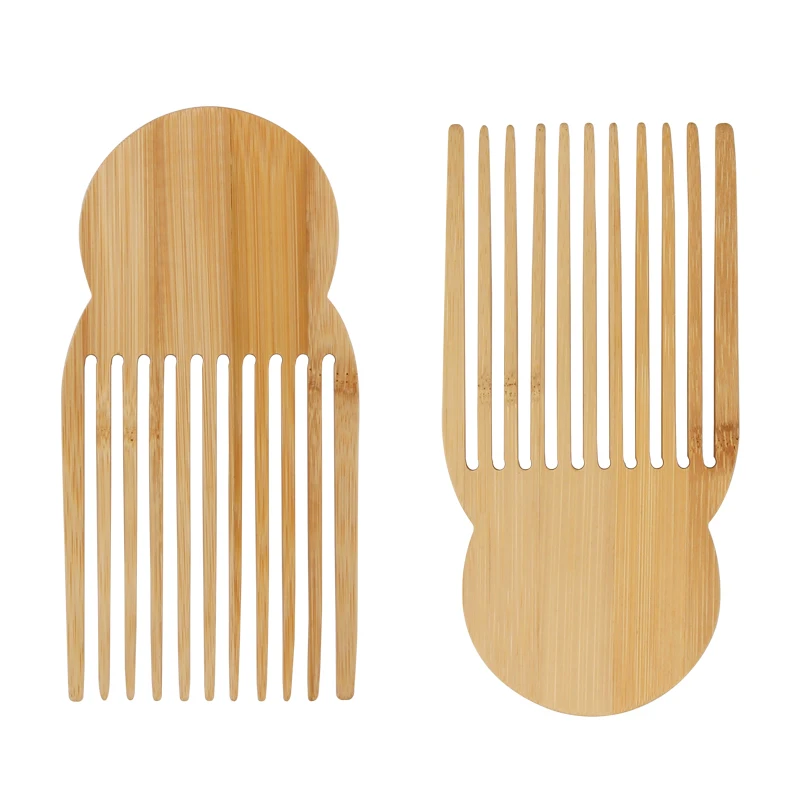 Custom Logo Professional Afro Pick Hair Comb Factory Price Bamboo Biodegradable Afro Pick Comb