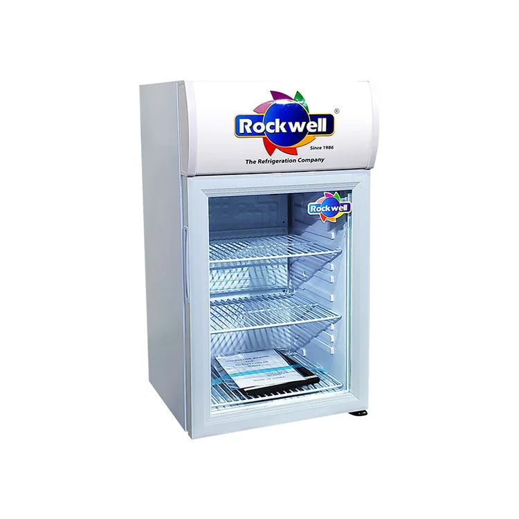 Top Lit Header Customizable Panel Commercial Mini Cold Drinks And Foods Over Countertop Display Fridge