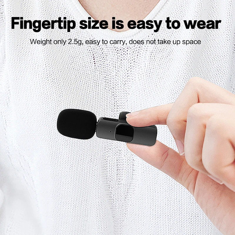 K9 New Live Noise Cancelling Wireless Clip Recording 2.4Ghz Microphone Bee Lavalier Microphone for Smartphone USB Type-c