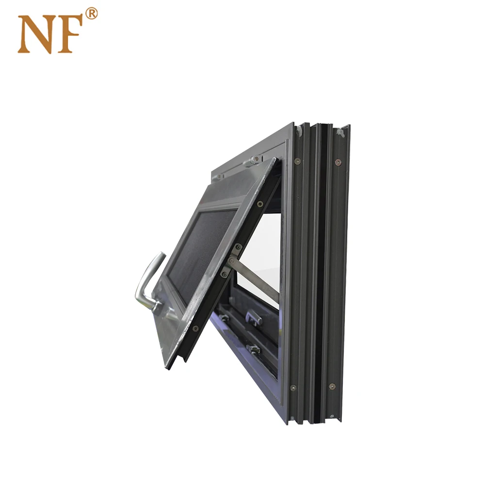 Hopper inward opening aluminum awning window