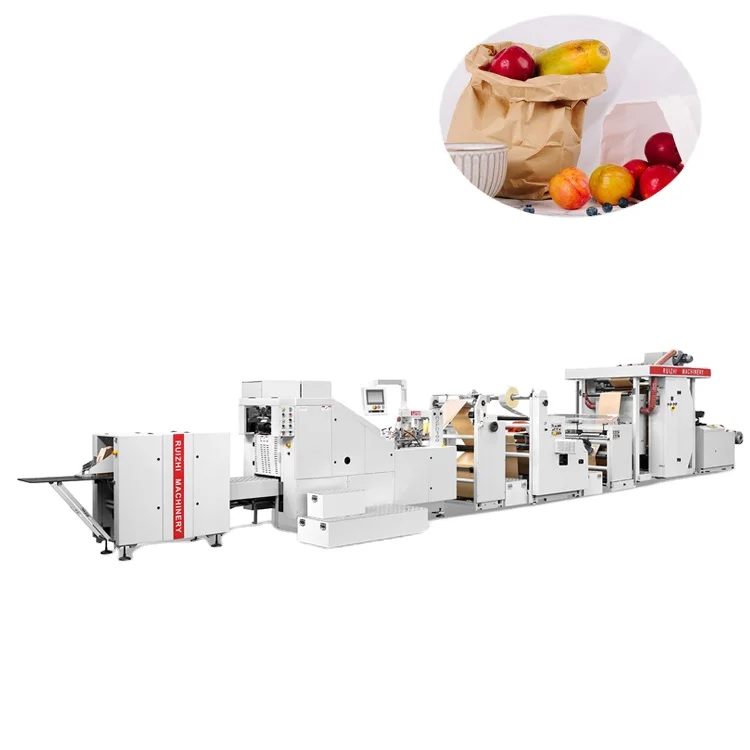 Roll Feeding Square Bottom Paper Bag Making Machine With 2/4 Colors Printing Machine , Paper Bag Flexo Printing Machine