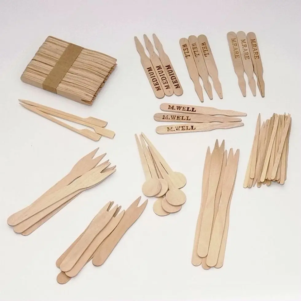 
Wooden French Fry Fork Mini Food Picks for Party, Banquet, Buffet, Catering, and Daily Life 