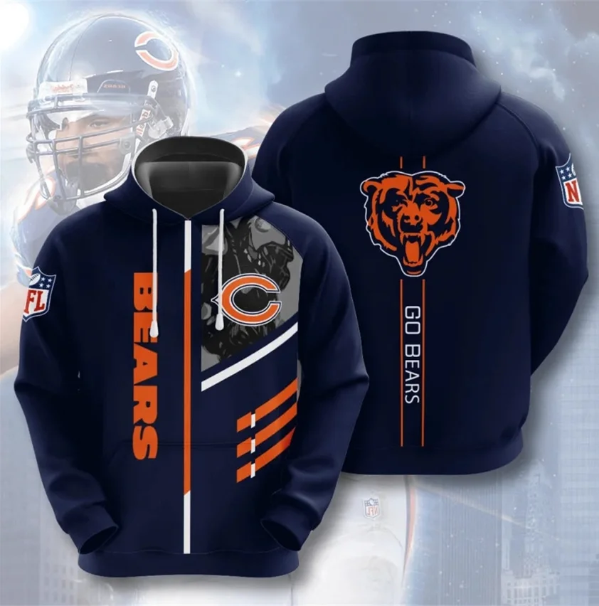 2021 New man NFL sweatshirt 3D Printing Trendy striped print pullover Long Sleeve thick Sweater Hoodie men winter coat