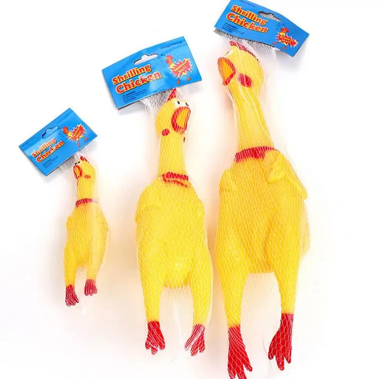 High Quality Pet Squeak Toys Yellow Rubber Screaming Chicken Venting Creative Molar