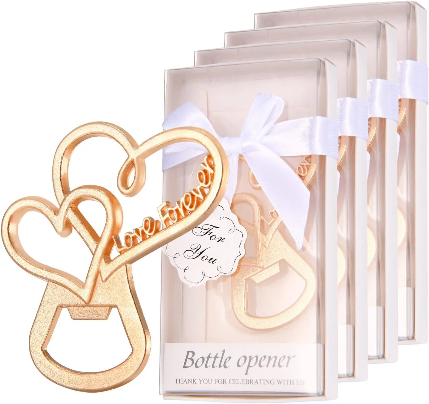 Love Forever Bottle Openers for Wedding Favors to Guests Bridal Shower Party Gifts Souvenirs or Decorations with Gift Package