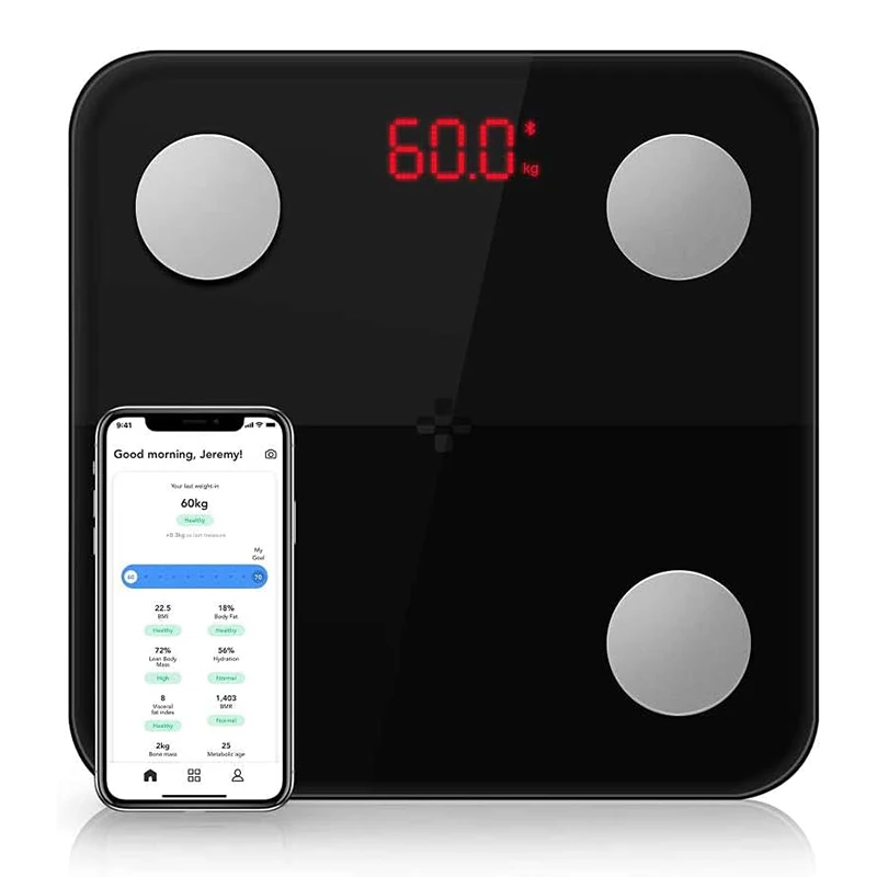 Bathroom scale tempered glass digital dmart scale bmi weighing body fat scale health analyzer with app